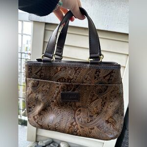 NWOT RELIC Brown Embossed Leather Handbag